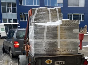 Lieferung der Aktion Hoffnung Rottenburg-Stuttgart für Hilfstransport nach Lesbos